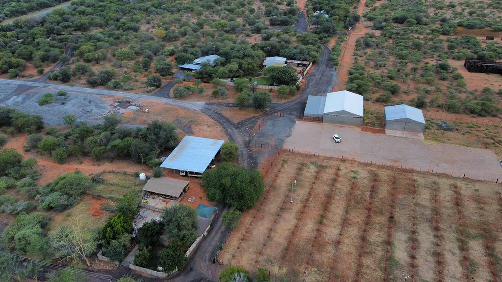 Aerial view of farm property