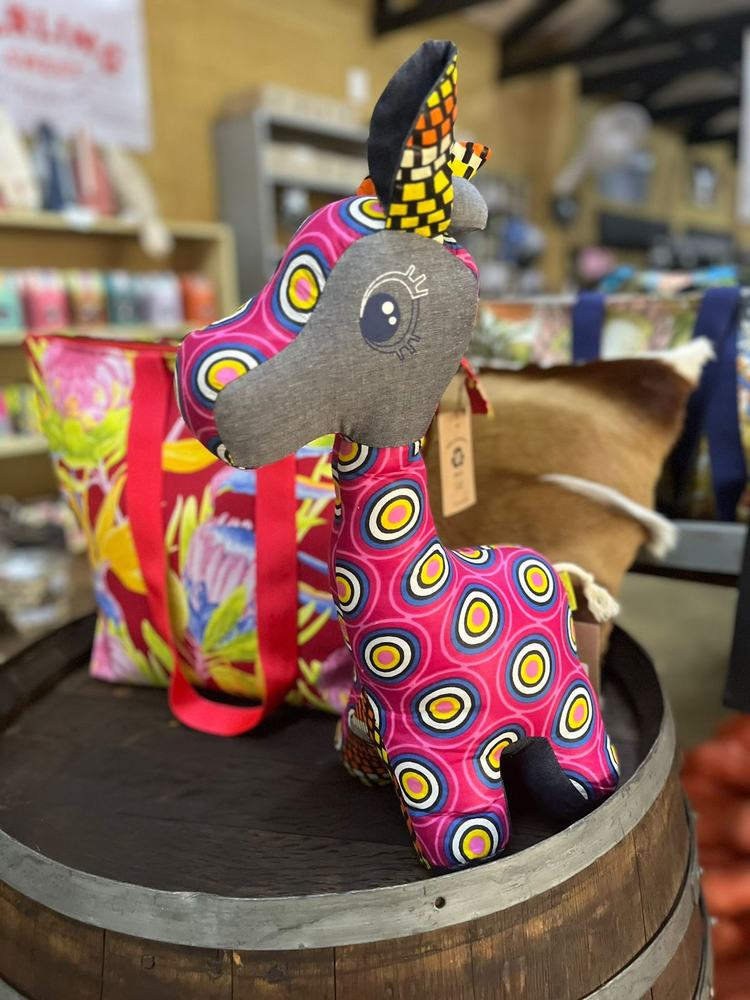 Colorful handmade giraffe decoration